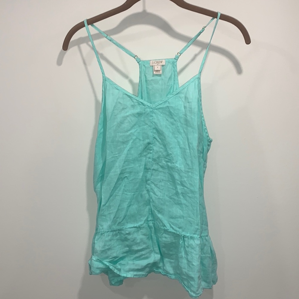 J crew blue linen top